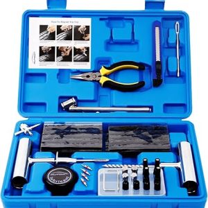 Click to see full view AUTOWN Tire Repair Kit - 68pcs Heavy Duty Tire Plug Kit, Universal Tire Repair Tools to Fix Punctures and Plug Flats Patch Kit for car Motorcycle, Truck, ARB，ATV, Tractor, RV, SUV, Trailer