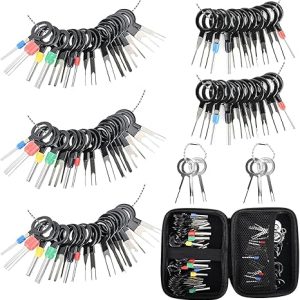 Terminal Pin Removal Tool Kit 82 Pcs Depinning Electrical Connector Pin Extractor Tool Set Wire Terminal Release for Automotive Car Household Devices - Black